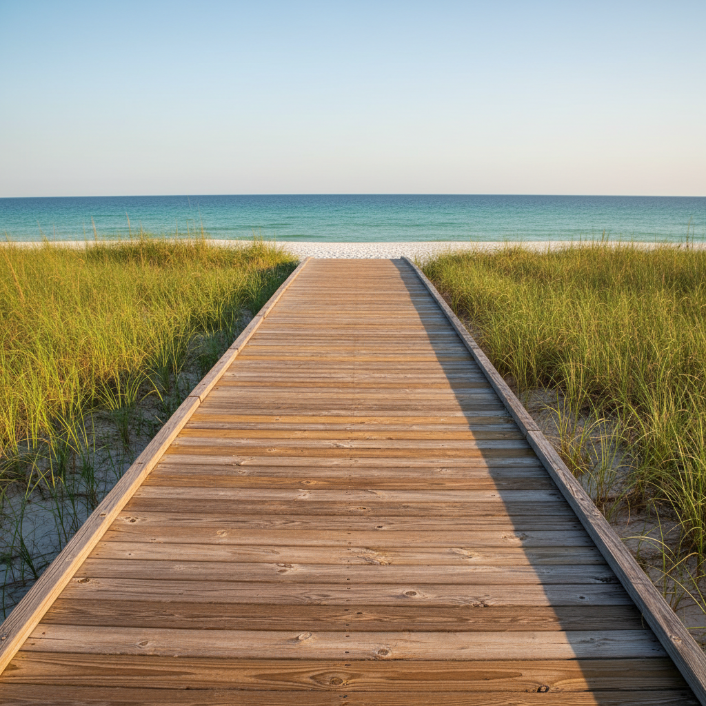 Boardwalk directly to the beach
